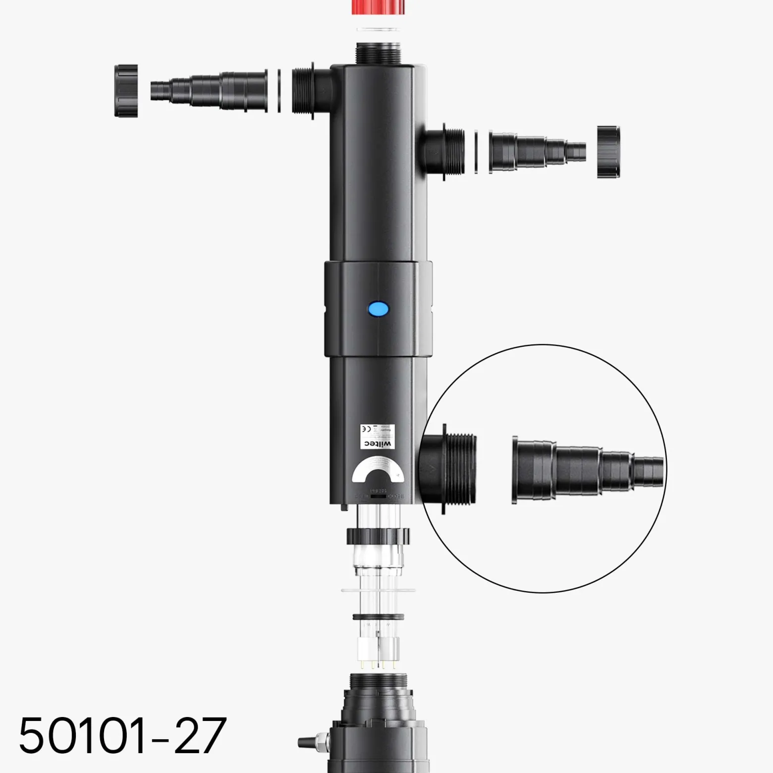 SunSun Ersatzteil für CUV-224 Teichklärer – Schlauchstufentülle – für Teichfilter, UV Leuchtmittel, UVC Zubehör Klärer