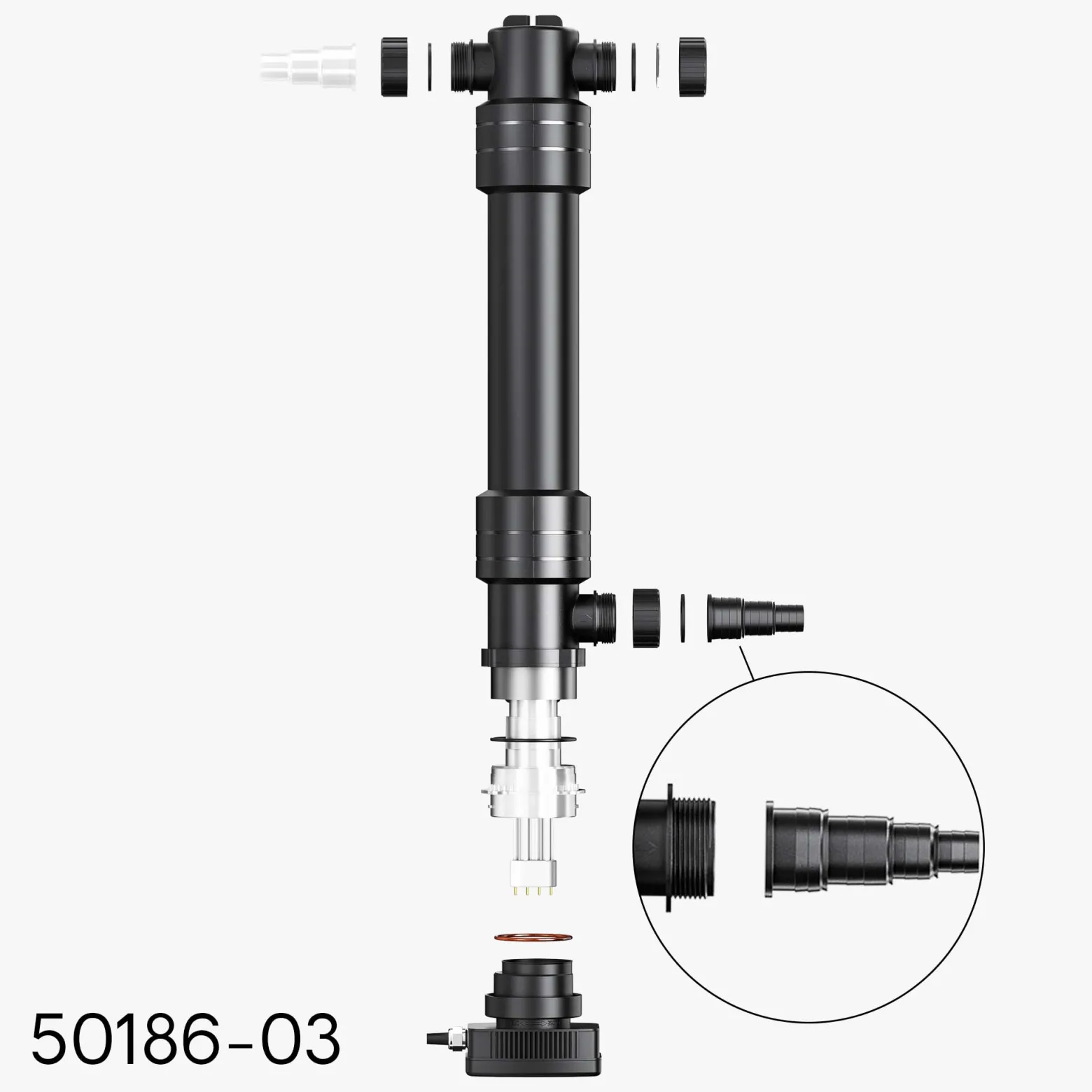 SunSun Ersatzteil für CUV-618 Teichklärer – Schlauchstufentülle – für Teichfilter, UV Leuchtmittel, UVC Klärer Zubehör