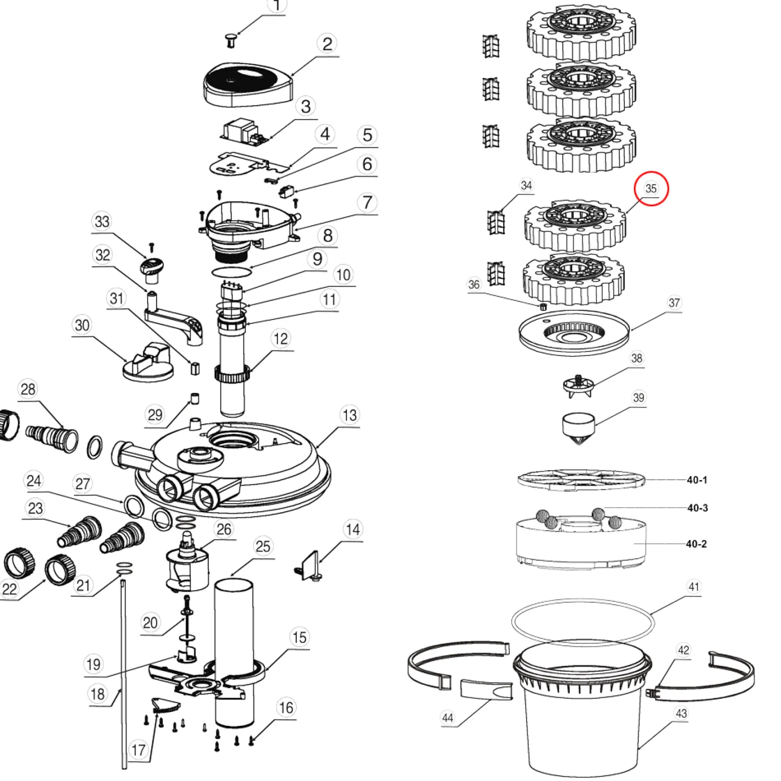 SunSun Ersatzteil für Druckteichfilter CPF-20000/30000 Schwamm gelb, Teichdruckfilter UVC-Lampe, effiziente Teichfilteranlage
