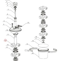 SunSun Ersatzteil für Druckteichfilter CPF-280/380/500 Schwamm gelb, Teichdruckfilter UV-Lampe, 9000 l/h Teichfilteranlage, effiziente Wasserfilterung