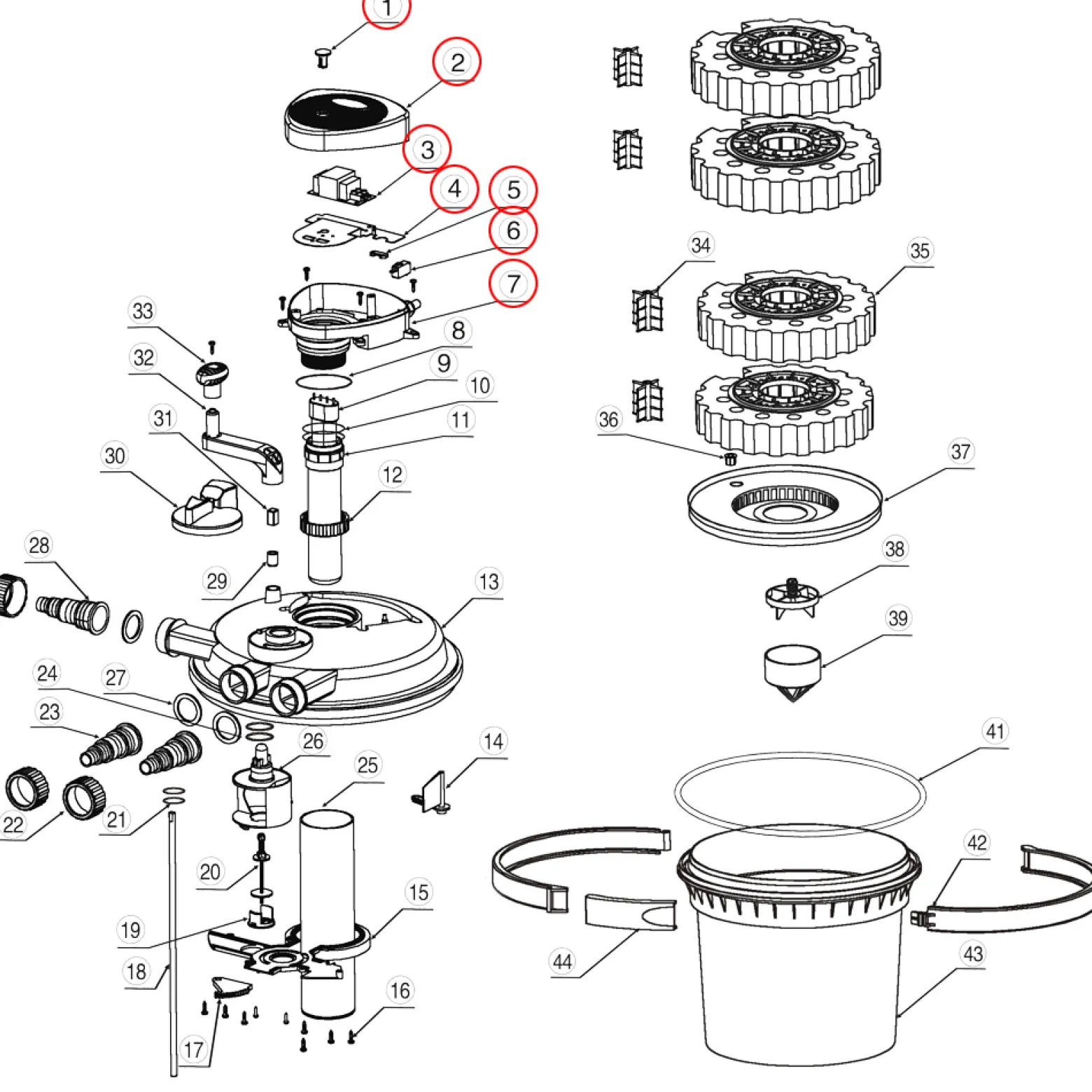 SunSun Ersatzteil für Druckteichfilter CPF-2500 Elektroanschluss-Einheit, effiziente Teichfilteranlage 6000 l/h, Teichdruckfilter mit UVC-Lampe
