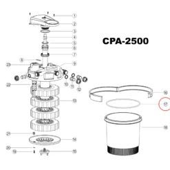 SunSun Ersatzteil für Druckteichfilter CPF-2500 O-Ring 3 265 x 6 mm, effiziente Teichfilteranlage 6000 l/h, Teichdruckfilter mit UVC-Lampe
