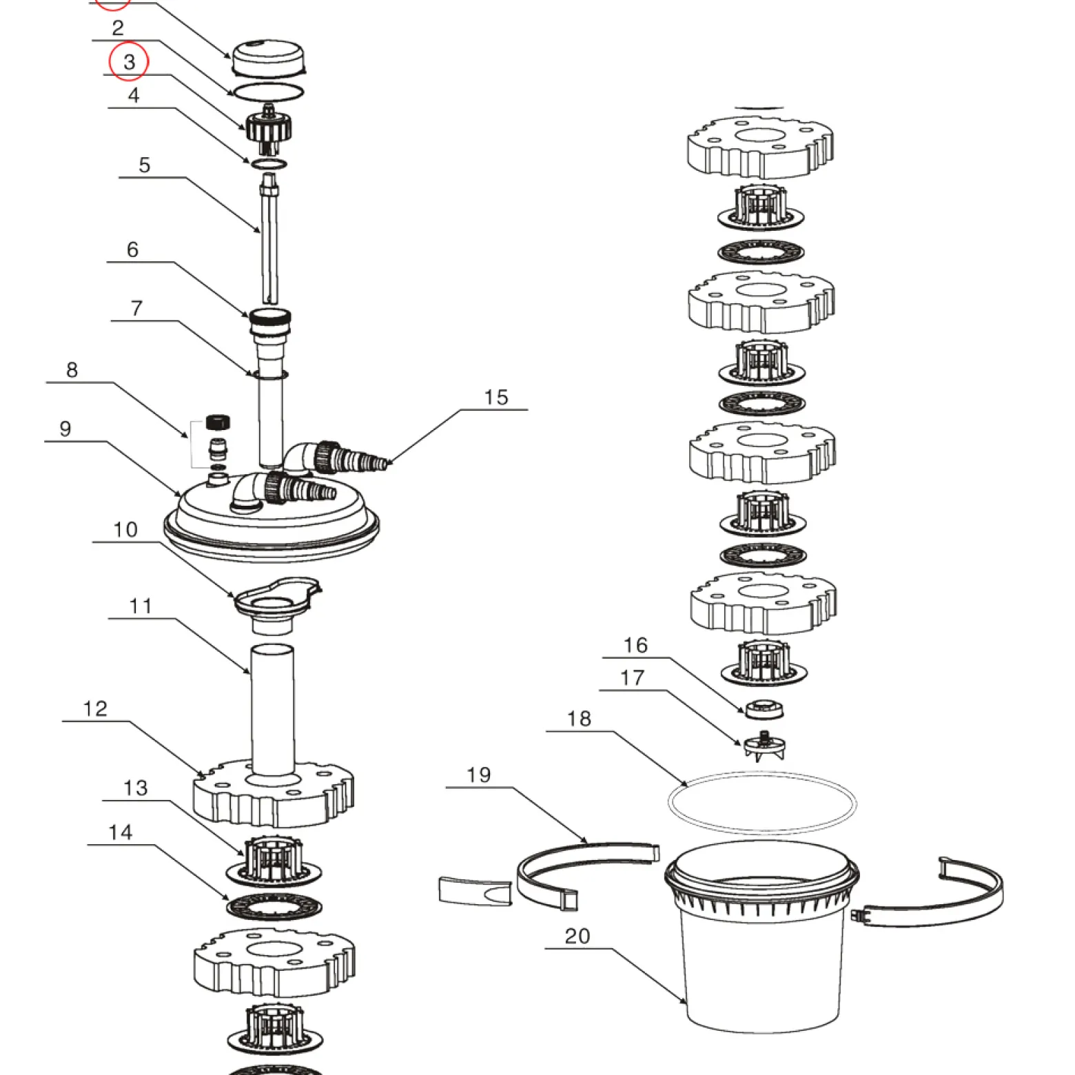 SunSun Ersatzteil für Druckteichfilter CPF-500 Elektroanschluss-Einheit, Teichdruckfilter UVC-Lampe, 12000 l/h Teichfilteranlage