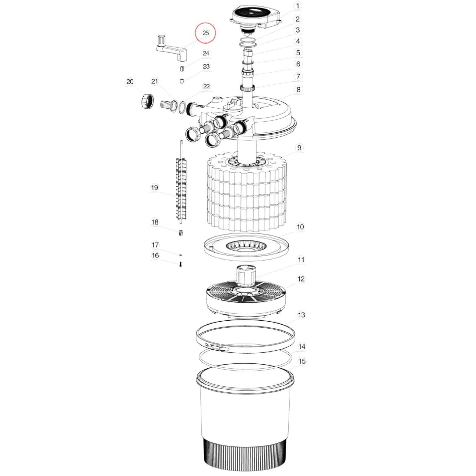 SunSun Ersatzteil für Druckteichfilter CPF-20000/30000 Handgriff, Teichdruckfilter UVC-Lampe, effiziente Teichfilteranlage
