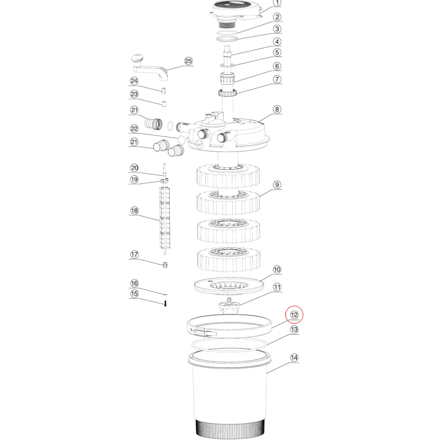 SunSun Ersatzteil für Druckteichfilter CPF-2500 Außenklammer, Teichdruckfilter mit UVC-Lampe, effiziente Teichfilteranlage