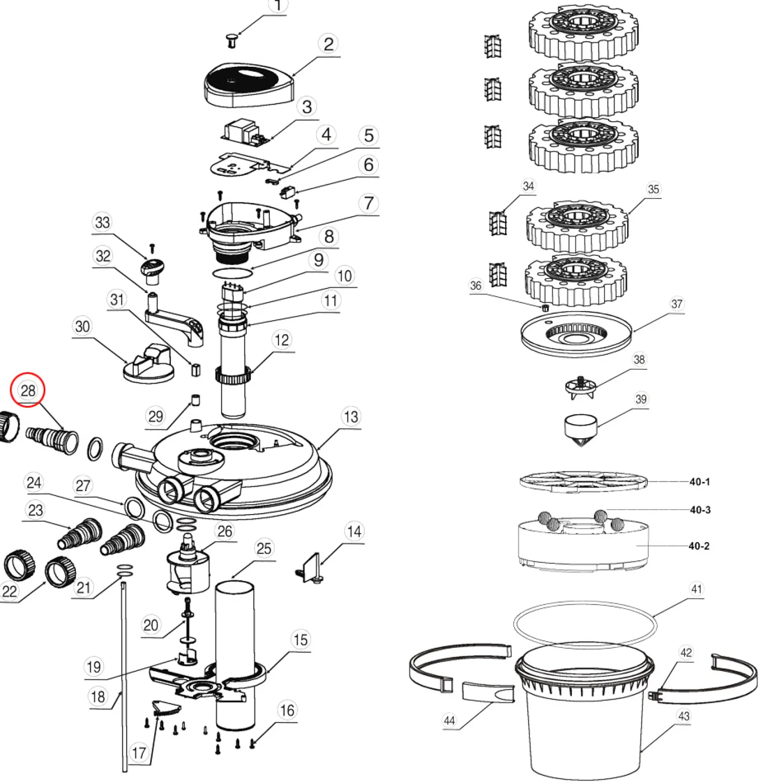 SunSun Ersatzteil für Druckteichfilter CPF-5000 großer Ausgang, Teichdruckfilter UV-Lampe 18 W, 10000 l/h Teichfilteranlage