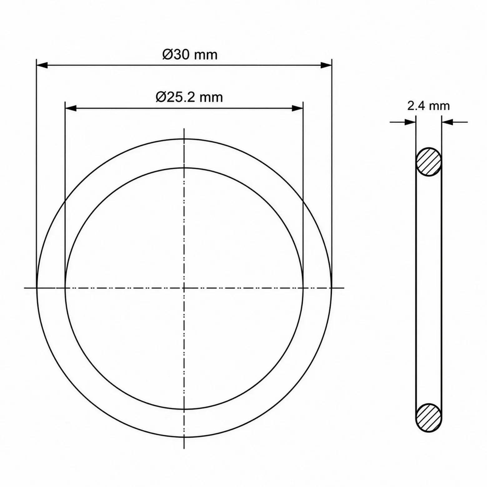 SunSun Ersatzteil für Druckteichfilter CPF-180/250 O-Ring 30 x 2,4 mm, Teichfilter mit UV-Lampe 11 W, 10000 l/h Teichfilteranlage