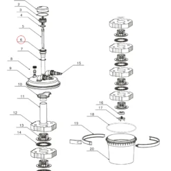 SunSun Ersatzteil für Druckteichfilter CPF-280 Quarzrohr, Teichdruckfilter UVC-Lampe 11 W, 9000 l/h effiziente Teichfilteranlage
