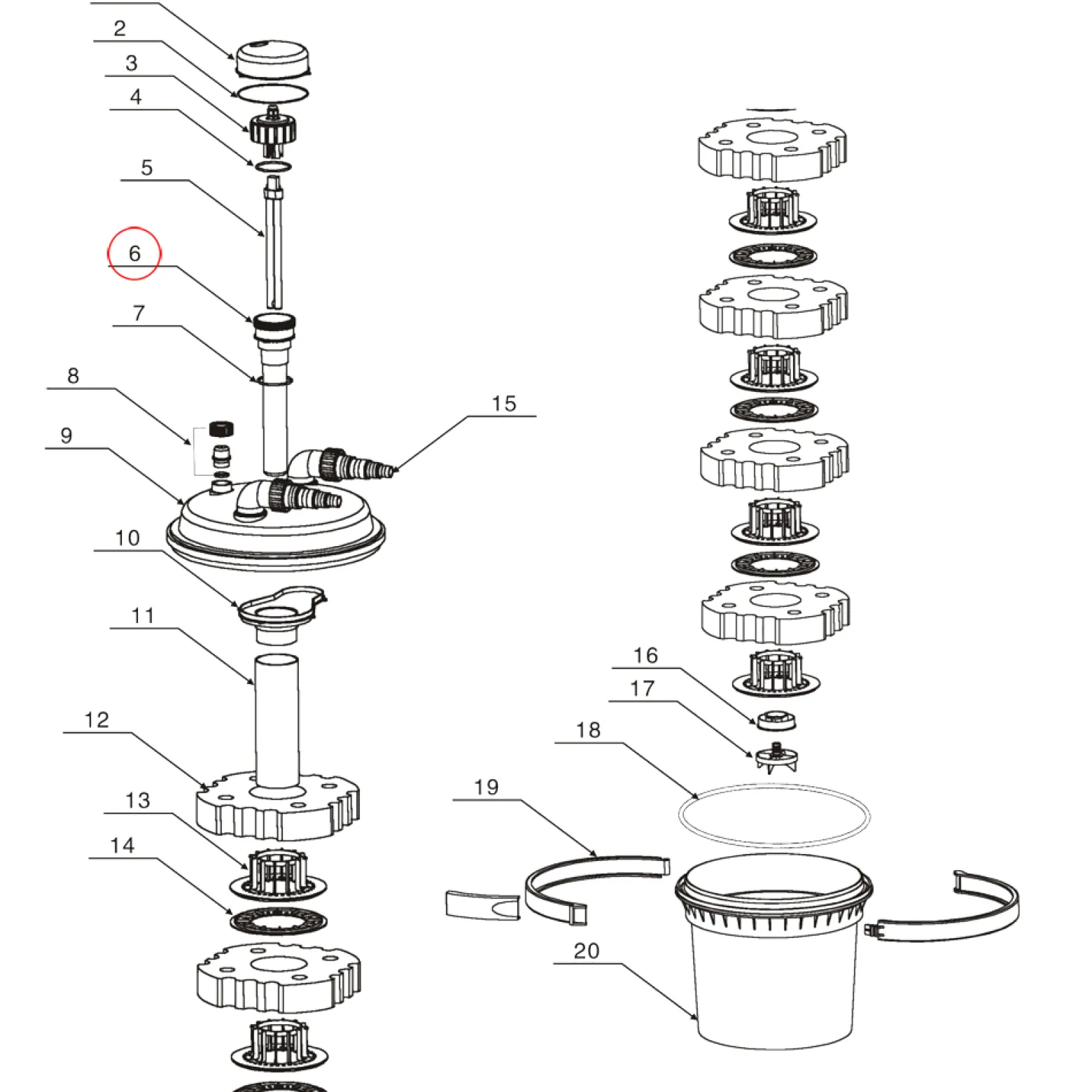 SunSun Ersatzteil für Druckteichfilter CPF-280 Quarzrohr, Teichdruckfilter UVC-Lampe 11 W, 9000 l/h effiziente Teichfilteranlage