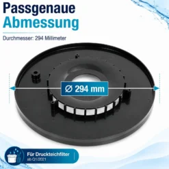 SunSun Ersatzteil für Druckteichfilter ab Q1/2021 Justierplatte Ø 294 mm, Teichdruckfilter UVC-Lampe, Teichfilteranlage hohe Wasserdurchlaufmenge