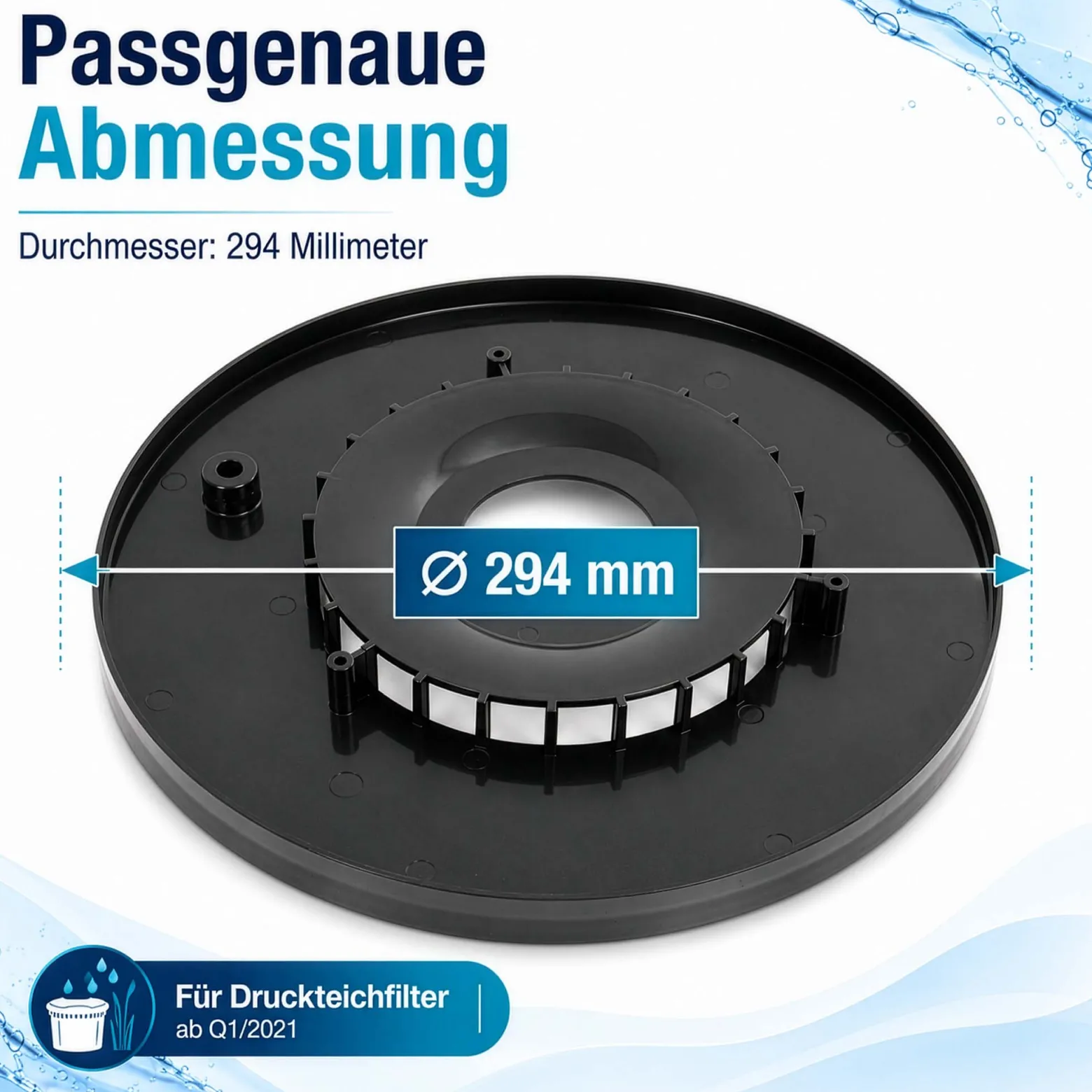 SunSun Ersatzteil für Druckteichfilter ab Q1/2021 Justierplatte Ø 294 mm, Teichdruckfilter UVC-Lampe, Teichfilteranlage hohe Wasserdurchlaufmenge
