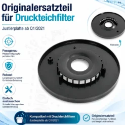 SunSun Ersatzteil für Druckteichfilter ab Q1/2021 Justierplatte Ø 294 mm, Teichdruckfilter UVC-Lampe, Teichfilteranlage hohe Wasserdurchlaufmenge