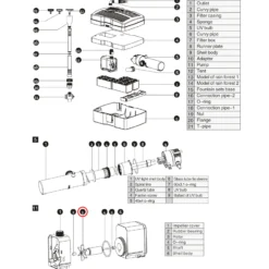 SunSun Ersatzteil für Filterpumpe CUF 5000 Pumpenwelle Impeller Rotor Pumpe Teich Filter