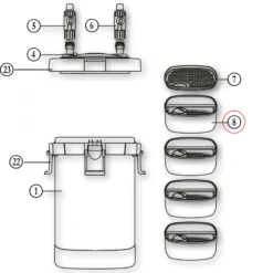 SunSun Ersatzteil für HW-504A Aquarium Außenfilter – Filterkorb – innen – schwarz – Filtermaterial für Aquarium Aquaristik Zubehör
