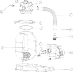 SunSun Ersatzteil für Sandfilteranlage Manometer, Original-Druckanzeige für Poolfilteranlage, 260 W Filteranlage, Sandfilterkessel für saubere Pools