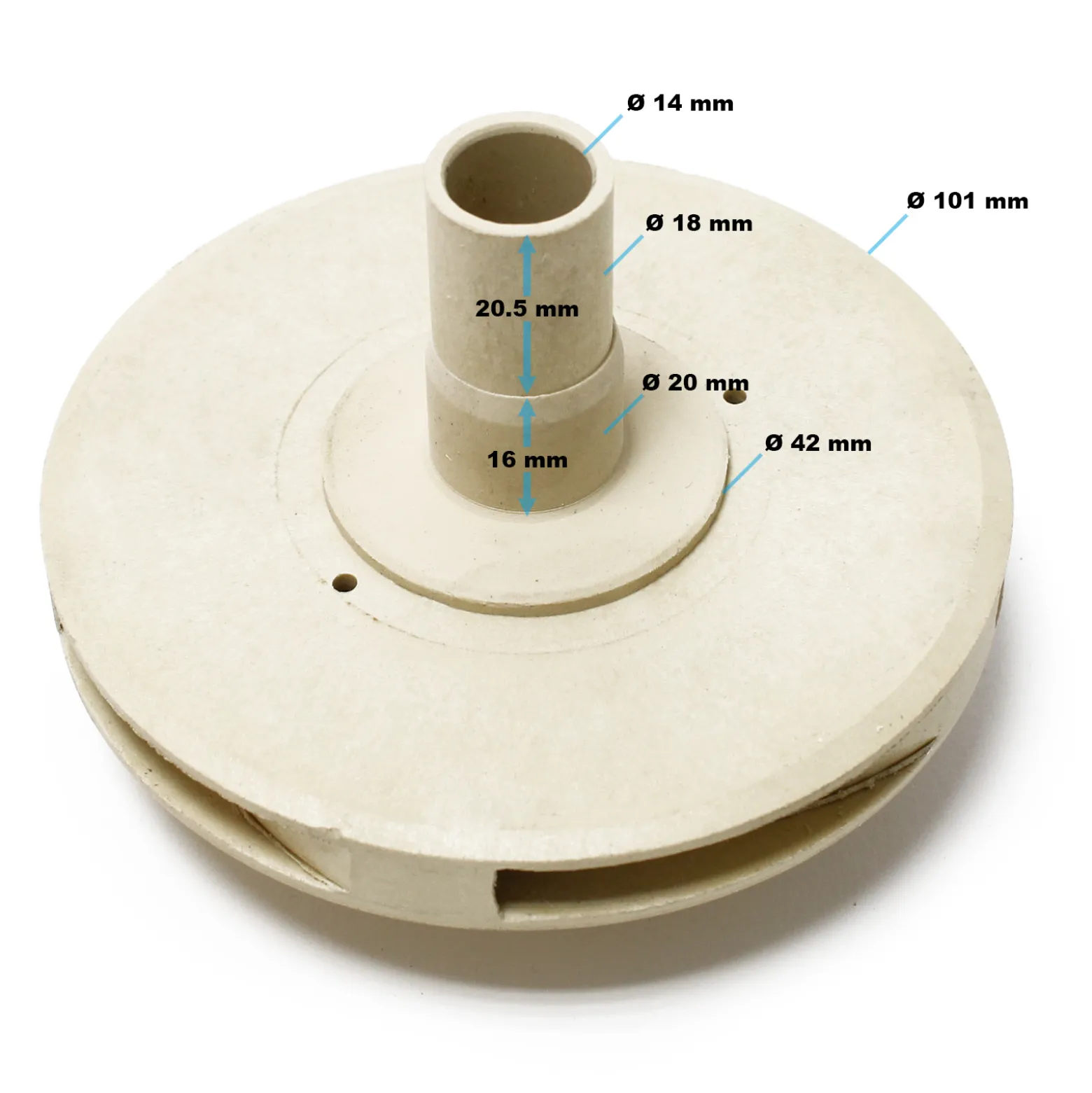 SunSun Ersatzteil für Schwimmbadpumpe Impeller, Flügelrad für 550 W Poolfilteranlage, Filterpumpe 13000 l/h, Poolpumpe mit Schwimmerschalter