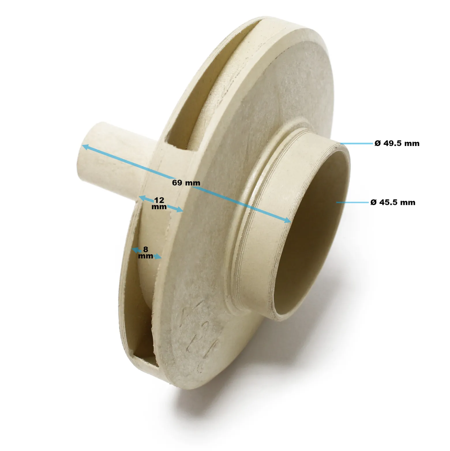 SunSun Ersatzteil für Schwimmbadpumpe Impeller, Flügelrad für 550 W Poolfilteranlage, Filterpumpe 13000 l/h, Poolpumpe mit Schwimmerschalter