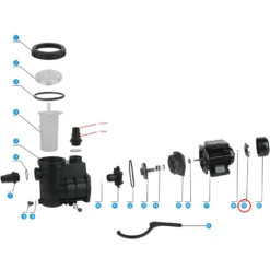SunSun Ersatzteil für Schwimmbadpumpe Lüfter, 220 W Poolfilteranlage, Filterpumpe 5000 l/h, Pool Pumpe mit Schwimmerschalter