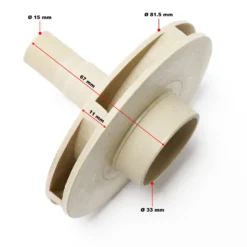 SunSun Ersatzteil für Schwimmbadpumpe Impeller, Flügelrad für 380 W Poolfilteranlage, Filterpumpe 7500 l/h, Pool Pumpe mit Schwimmerschalter