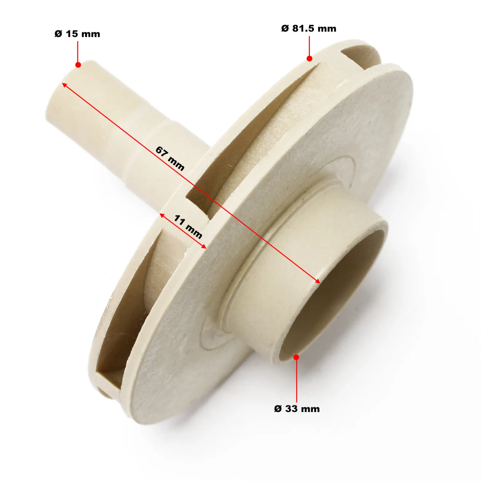 SunSun Ersatzteil für Schwimmbadpumpe Impeller, Flügelrad für 380 W Poolfilteranlage, Filterpumpe 7500 l/h, Pool Pumpe mit Schwimmerschalter