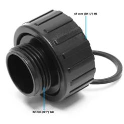SunSun Ersatzteil für Teichpumpen – Verbinder – 47,44 auf 32,89 mm – für Teich, Gartenpumpe, Tauchpumpe, Bachlauf Zubehör
