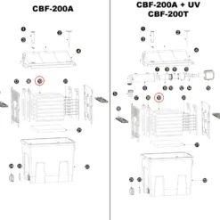 SunSun Ersatzteil gelber Schwamm für Bio Teichfilter CBF-200T CBF-200U CBF-200 – Durchlauffilter Teich bis 8000L Teichvolumen – bis 2300l/h – mit Thermometer – Filter Biofilter Koiteich