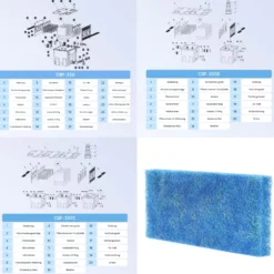 SunSun Ersatzteil Japanmatte für Bio Teichfilter CBF-350B - Durchlauffilter Teich bis 60.000 L Teichvolumen - bis 10000 l/h - 2 Kammer-System Teich Filter Biofilter Koiteich - Filtermaterial