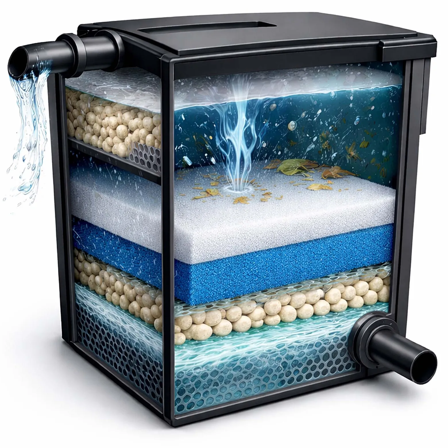 SunSun Filtervlies Synfil 300 100 x 100 x 2,5 cm, sehr feine Porung, weiß, für Teichfilter oder Aquarienfilter, Aquarium Filtermedium