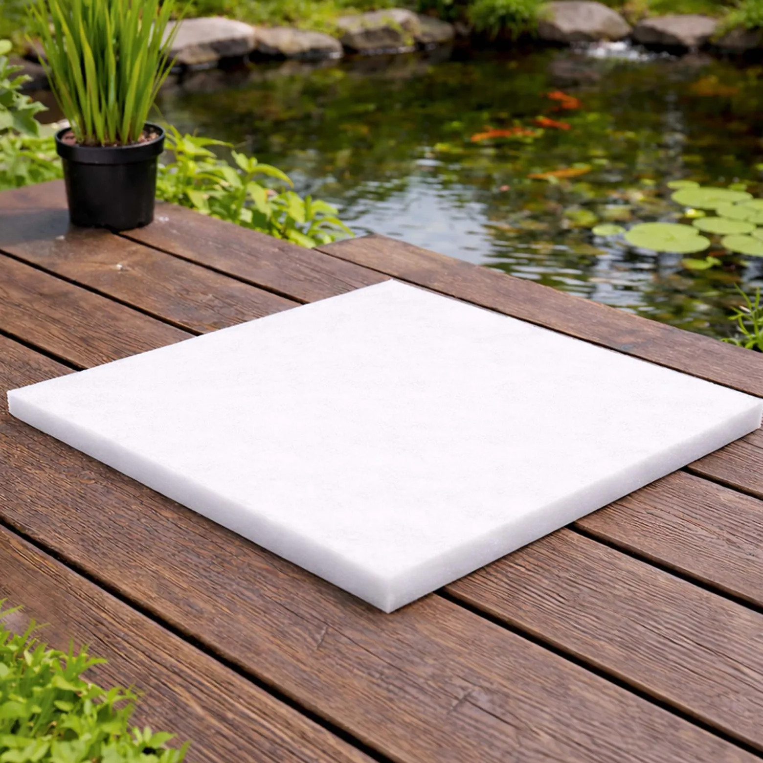SunSun Filtervlies Synfil 300 100 x 100 x 2,5 cm, sehr feine Porung, weiß, für Teichfilter oder Aquarienfilter, Aquarium Filtermedium
