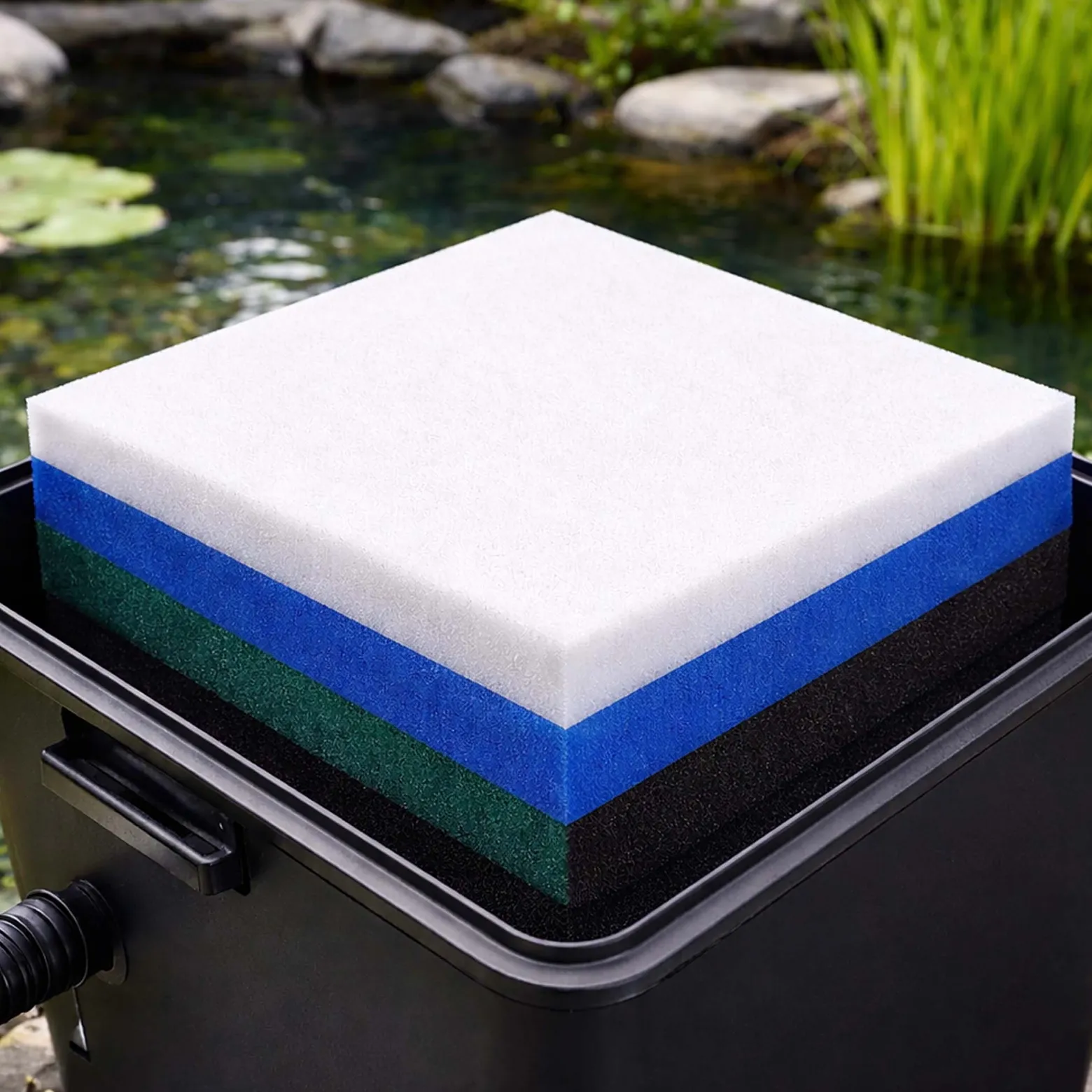 SunSun Filtervlies Synfil 300 50 x 50 x 2,5 cm, sehr feine Porung, weiß, für Teichfilter oder Aquarienfilter, Aquarium Filtermedium