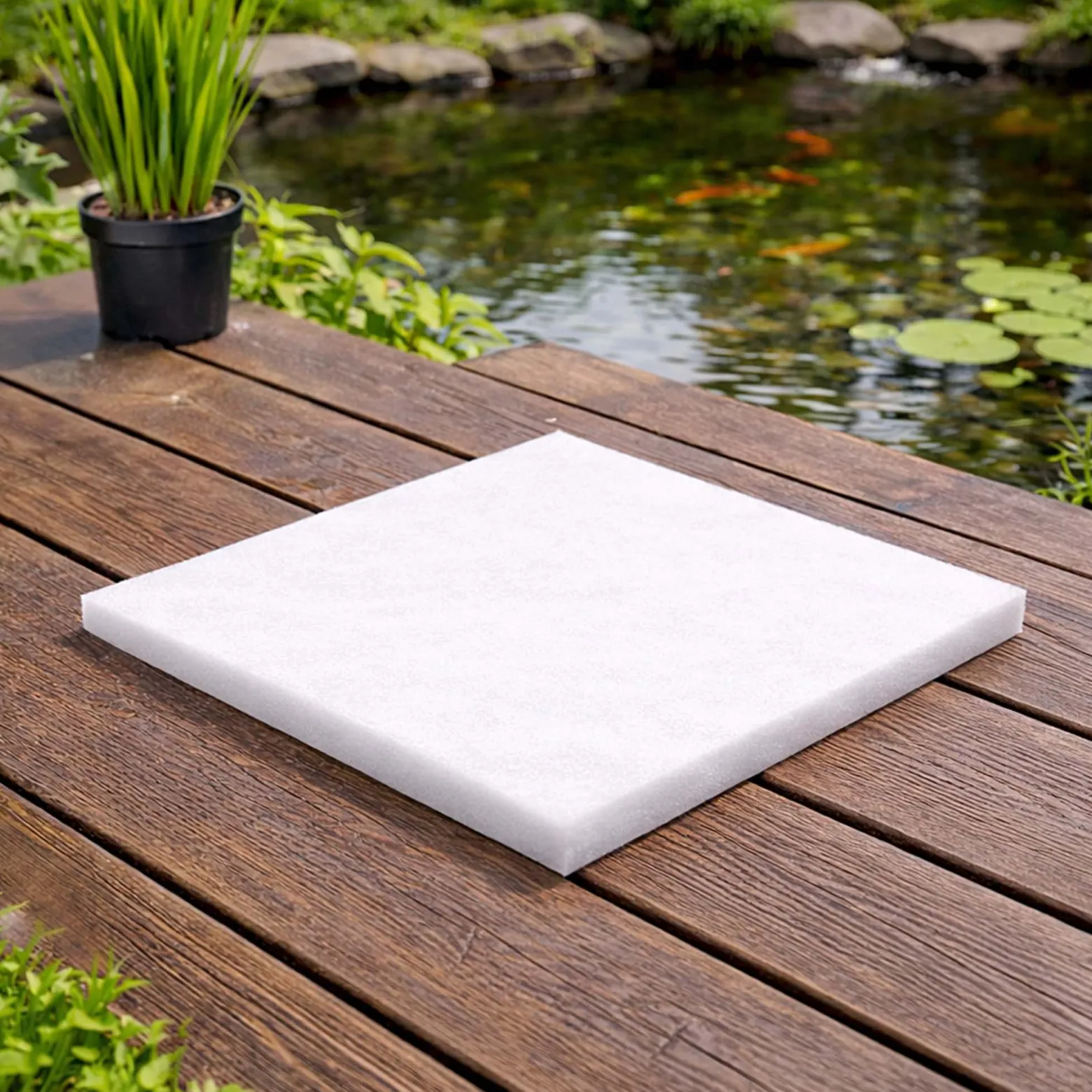 SunSun Filtervlies Synfil 300 50 x 50 x 2,5 cm, sehr feine Porung, weiß, für Teichfilter oder Aquarienfilter, Aquarium Filtermedium