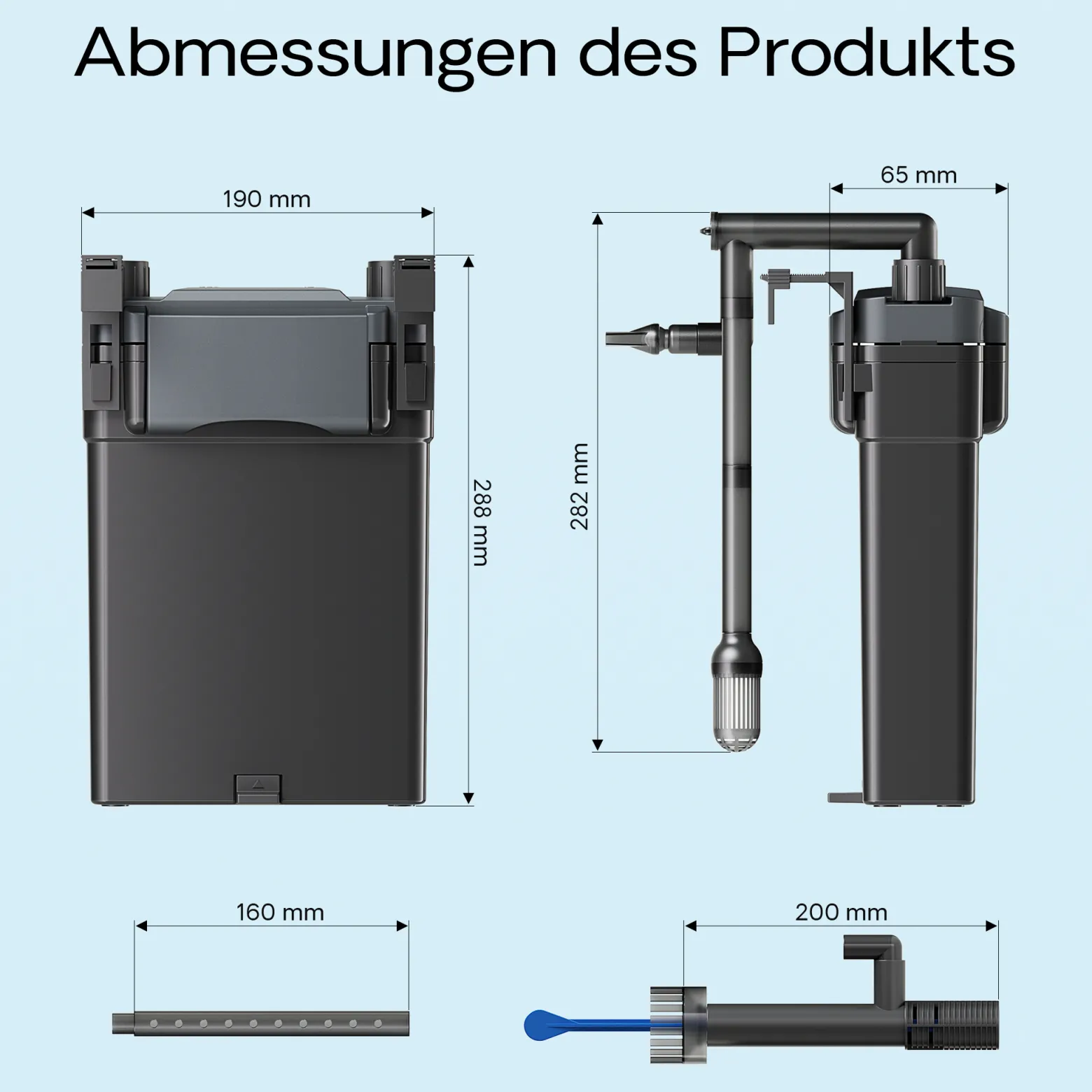 SunSun HBL-803 Hang On Filter Aquarium Anhängefilter 500l/h 6 W für Aquarien bis 150 Liter