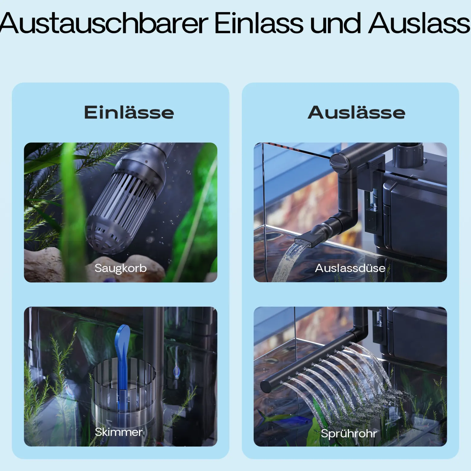 SunSun HBL-801 Hang On Filter Aquarium Anhängefilter 500l/h 6 W für Aquarien bis 60 Liter