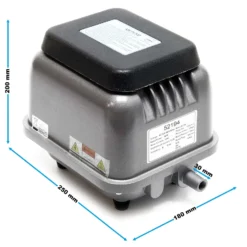SunSun HJB-120 Teichbelüfter 7200l/h 80W Luftpumpe für Aquarium und Teiche für eisfreies Wasser im Winter und Sauerstoffzufuhr im Sommer