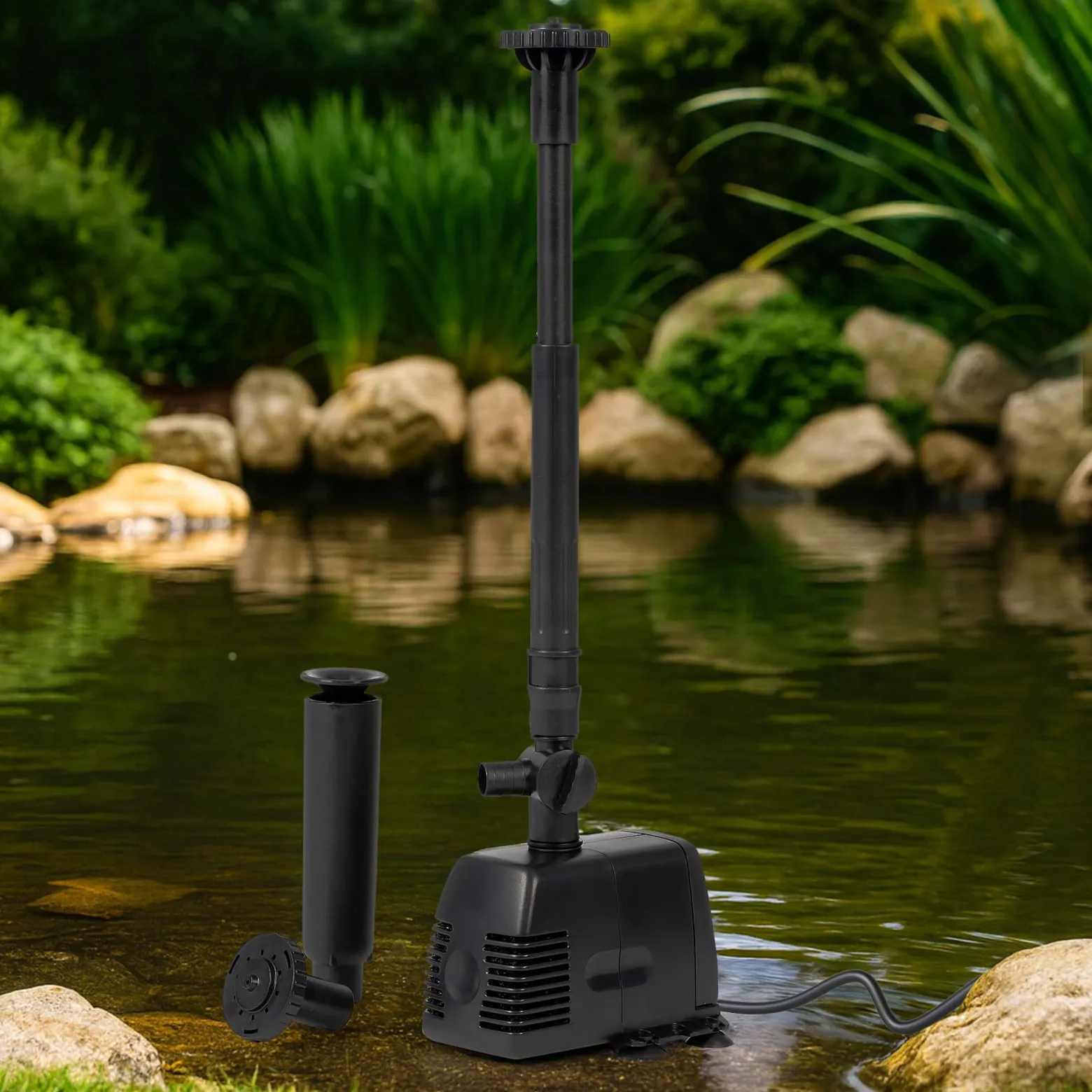 SunSun HJ-943 ECO Teichpumpe 800 l/h 16 W, 1,3 m Förderhöhe, als Springbrunnenpumpe Filterpumpe Aquariumpumpe regelbar höhenverstellbar