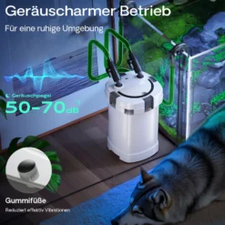 SunSun HW-504A Aquarium Außenfilter 800 L/h 15 W 4 Stufen Kammerfilter inkl Filtermaterial
