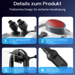 SunSun HW-704A Aquariumaußenfilter 2000 L/h 45Watt mit 4 Stufen, Filtermedien, Aquarium, Filterpumpe