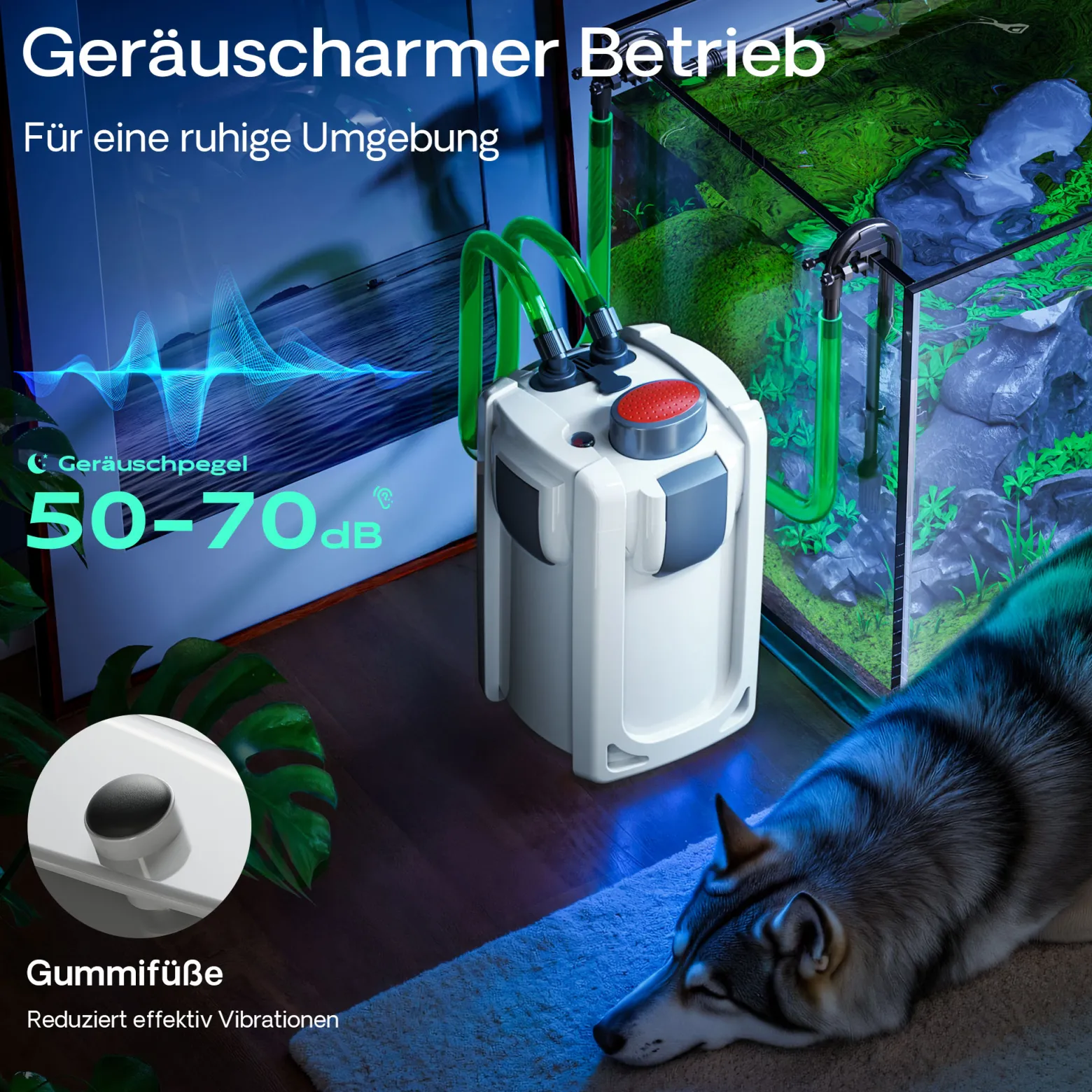 SunSun HW-702A Aquarium Außenfilter 1000 L/h 24 W, 3 Stufen, Filterpumpe, Filtermedien