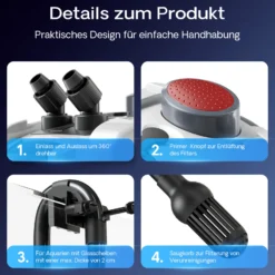 SunSun HW-303 Aquarium Außenfilter 1400 L/h 3 Stufen Kammerfilter inkl Filtermaterial