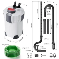 SunSun HW-303 Aquarium Außenfilter 1400 L/h 3 Stufen Kammerfilter inkl Filtermaterial