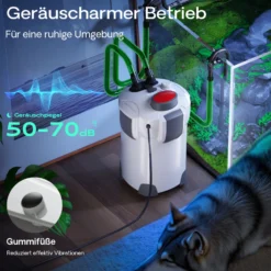 SunSun HW-304 Aquarium Außenfilter 55 W 2000 L/h 4 Stufen Kammerfilter, Filtermedien, Filterpumpe