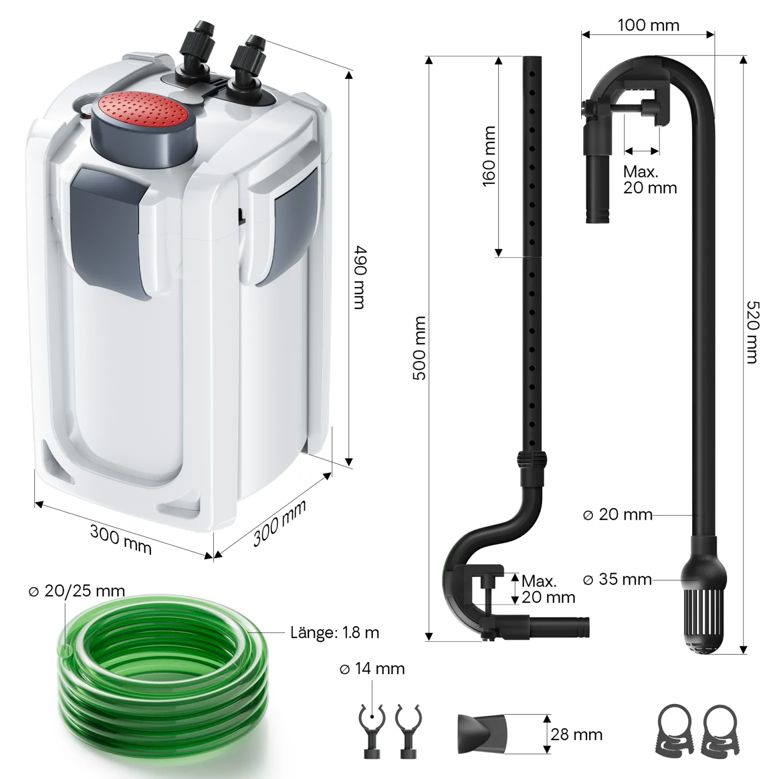SunSun HW-704B Aquariumaußenfilter 2000 L/h 45 W mit 9 W UV und 4 Stufen Filter Aquarium