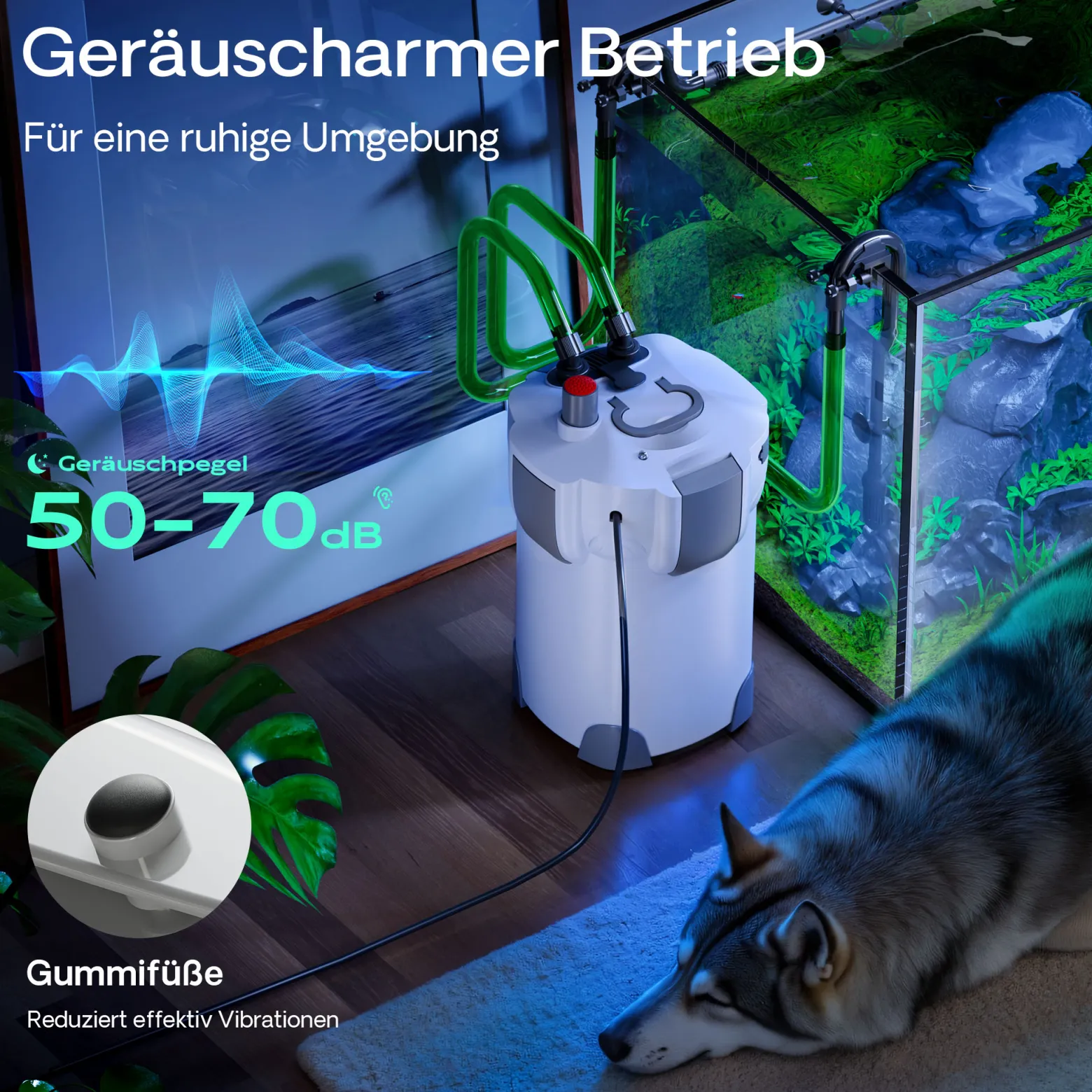SunSun HW-403B Aquarium Außenfilter 1400 L/h 3 Stufen mit 9 W UV-Lampe, Filtermedien