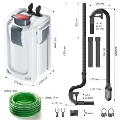 SunSun HW-703B Aquariumaußenfilter 1400 L/h 30 W mit 9 W UVC und 3 Stufen Filter Aquarium