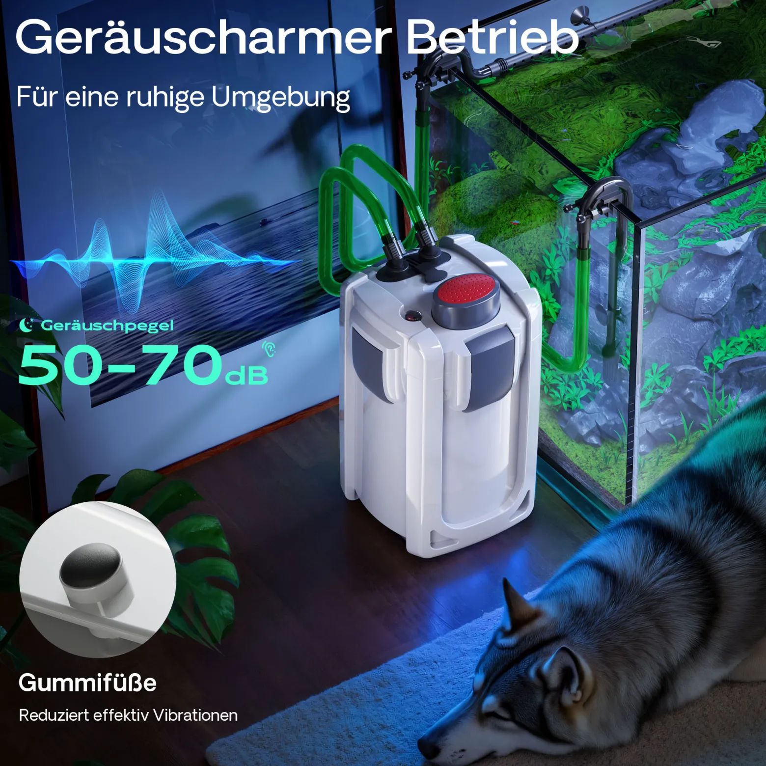 SunSun HW-703B Aquariumaußenfilter 1400 L/h 30 W mit 9 W UVC und 3 Stufen Filter Aquarium
