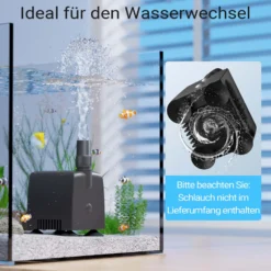SunSun JP-033 Aquarium Pumpe 600l/h 8W kleine Aquariumpumpe für Mini Aquarium 25L kompakte Wasserpumpe für Nano Aquarien