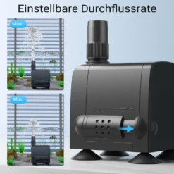 SunSun JP-032 Aquarium Pumpe 350l/h 5W kleine Aquariumpumpe für Mini Aquarium 25L kompakte Wasserpumpe für Nano Aquarien