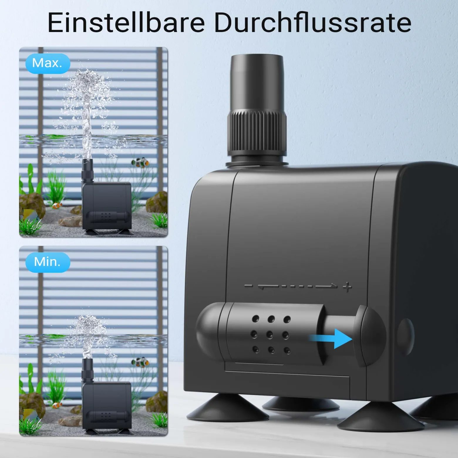 SunSun JP-032 Aquarium Pumpe 350l/h 5W kleine Aquariumpumpe für Mini Aquarium 25L kompakte Wasserpumpe für Nano Aquarien