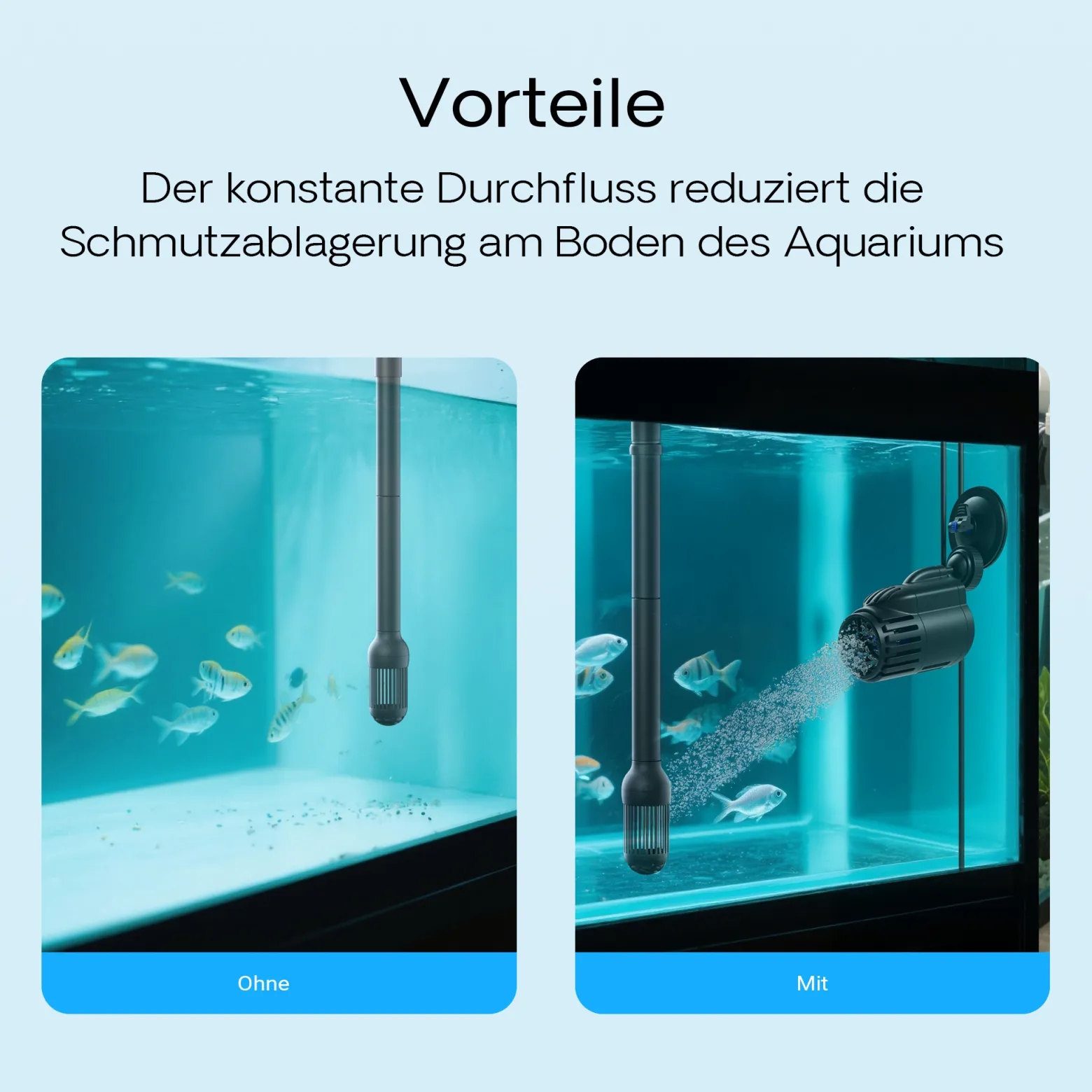 SunSun JVP-110A Strömungspumpe 2000 l/h 3 W Aquarium Pumpe mit 1 schwenkbaren Düse und Saugnapf zur einfachen Befestigung