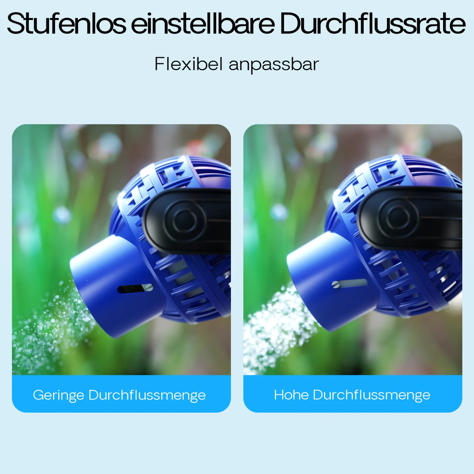 SunSun JVP-130 Strömungspumpe 4000 l/h 6 W Aquarium Pumpe mit 1 schwenkbaren Düse, Magnethalter zur einfachen Befestigung und Durchflussregler